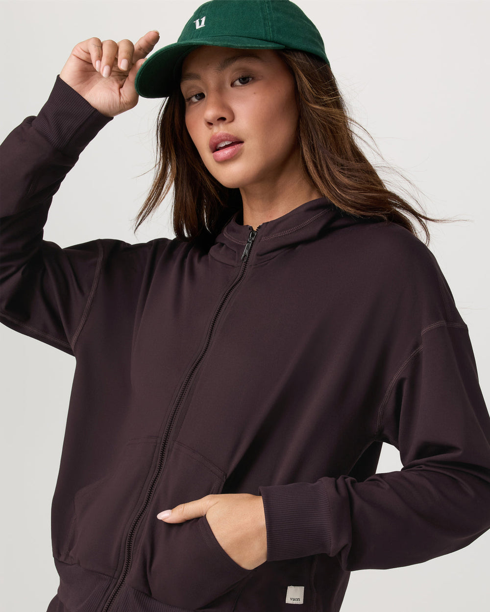 Vuori Halo Full Zip Hoodie Women's Raisin Hoodie