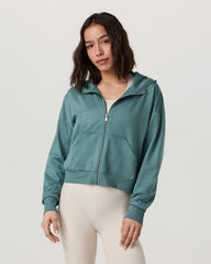 Vuori Halo Full Zip Hoodie Women's Bluegrass Heather Hoodie