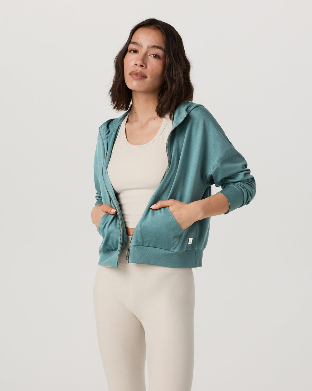 Vuori Halo Full Zip Hoodie Women's Bluegrass Heather Hoodie