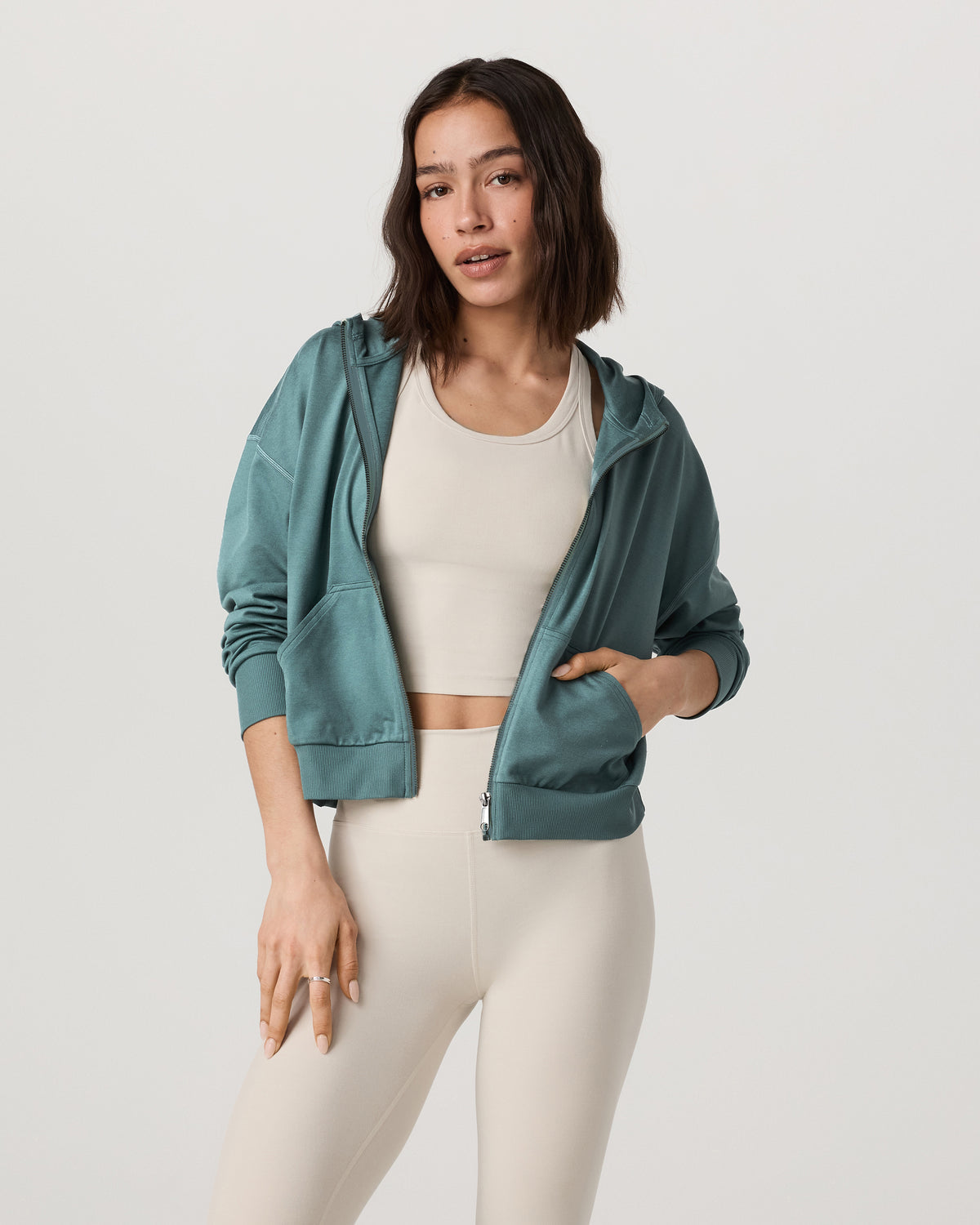 Vuori Halo Full Zip Hoodie Women's Bluegrass Heather Hoodie