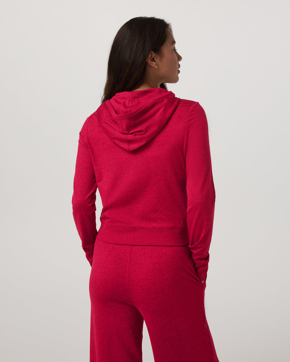 Vuori Halo Mini FZ Hoodie Women's Strawberry Heather Hoodie