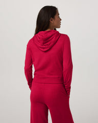 Vuori Halo Mini FZ Hoodie Women's Strawberry Heather Hoodie