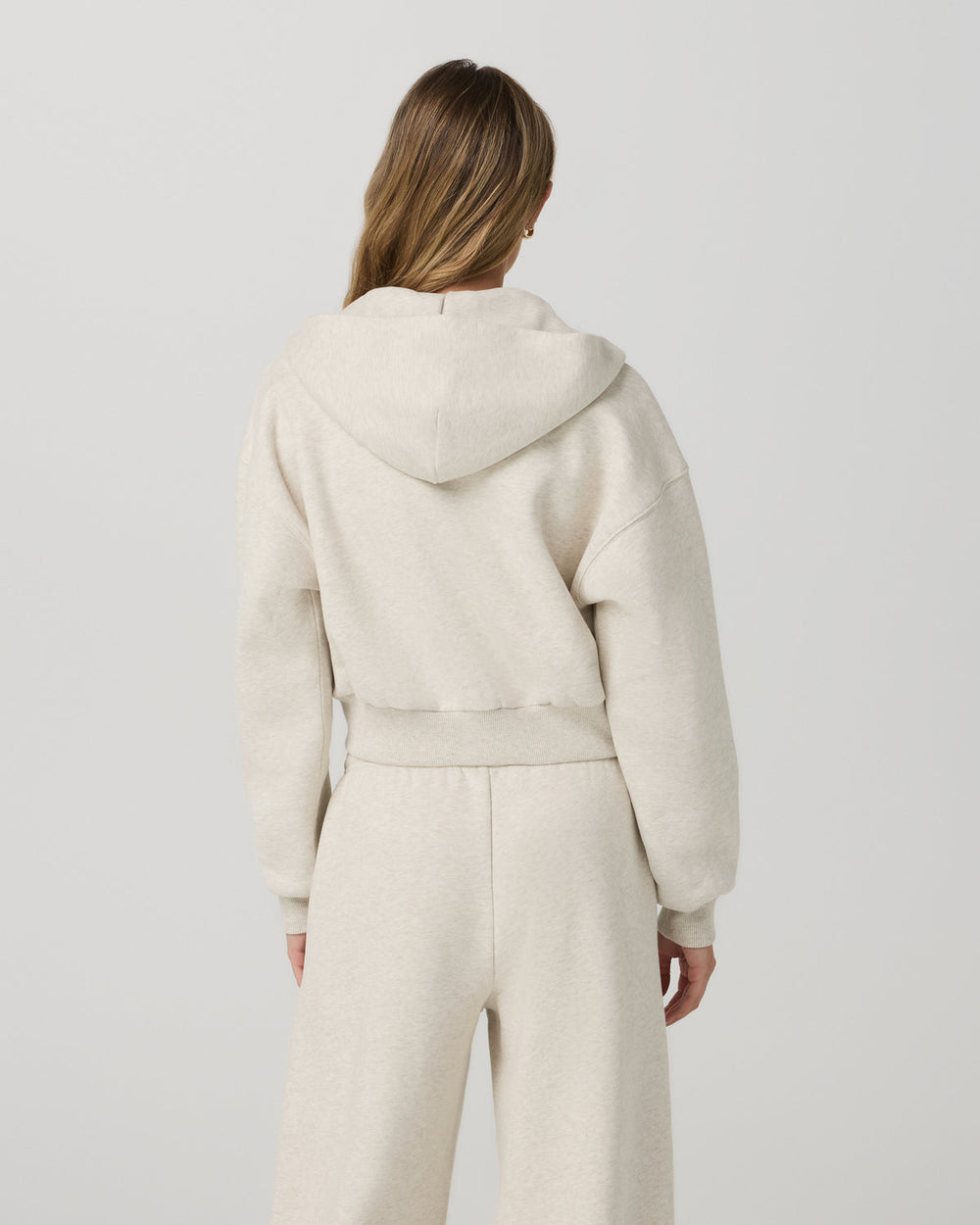Vuori Restore Mini Full Zip Hoodie Bone Heather Jacket