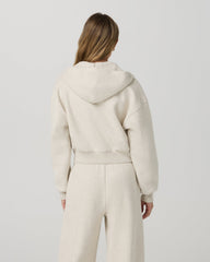 Vuori Restore Mini Full Zip Hoodie Bone Heather Jacket