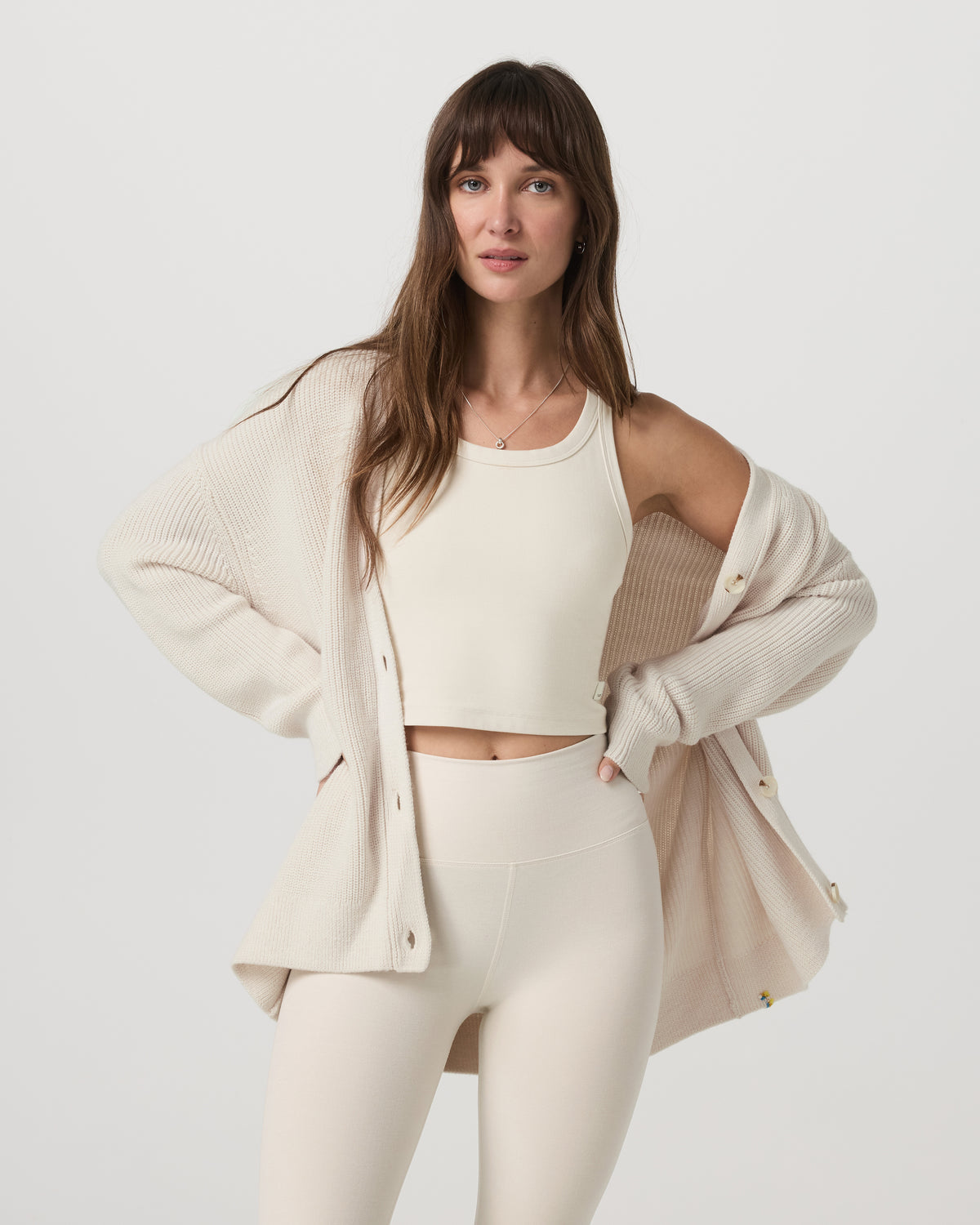 Vuori Alps Boyfriend Cardigan Women's Marshmallow Sweater