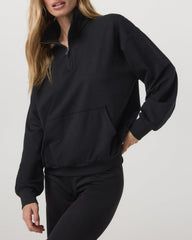 Vuori Granite Half Zip Black Heather Pullover Sweatshirt