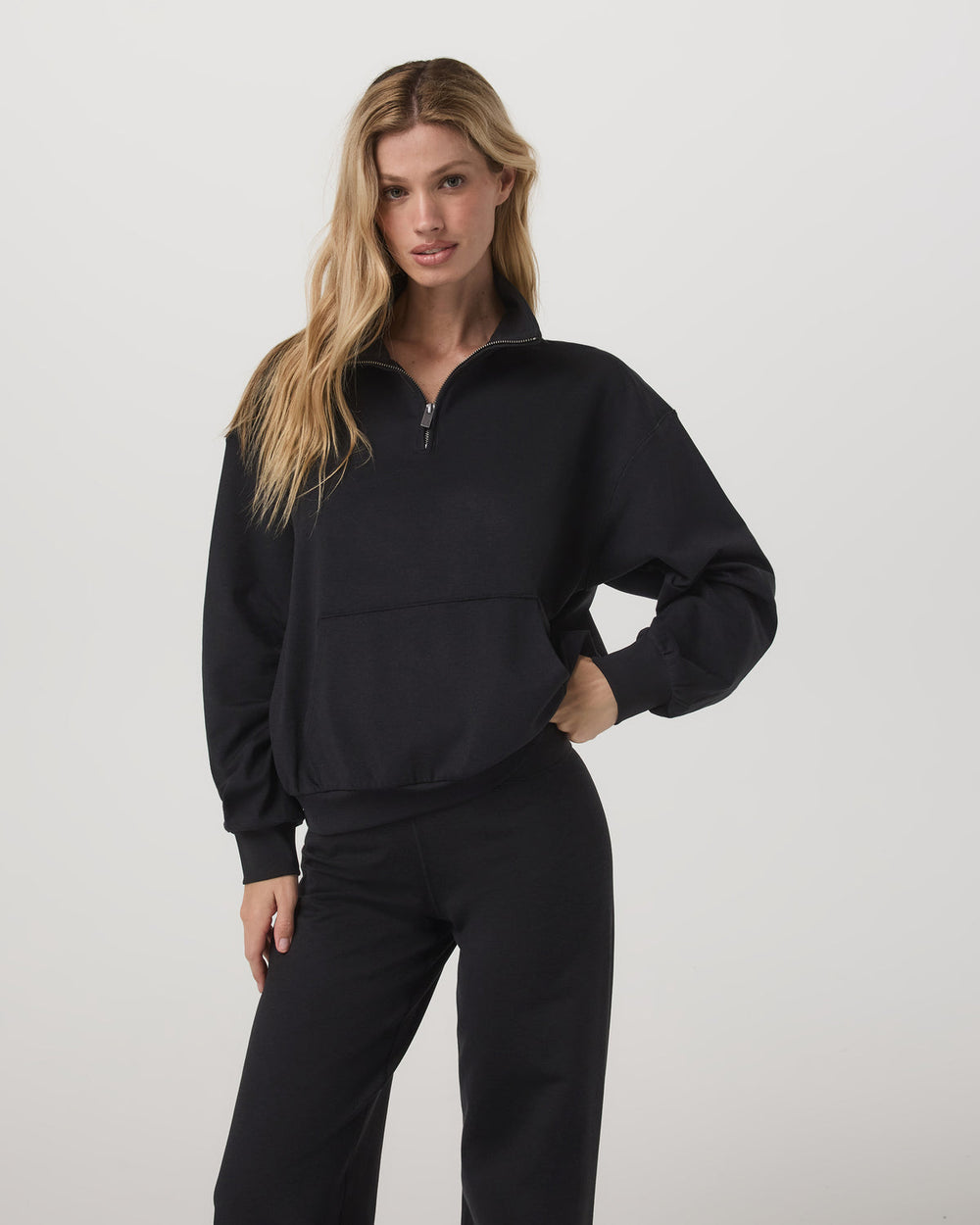 Vuori Granite Half Zip Black Heather Pullover Sweatshirt