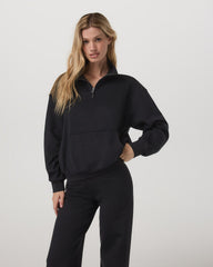 Vuori Granite Half Zip Black Heather Pullover Sweatshirt