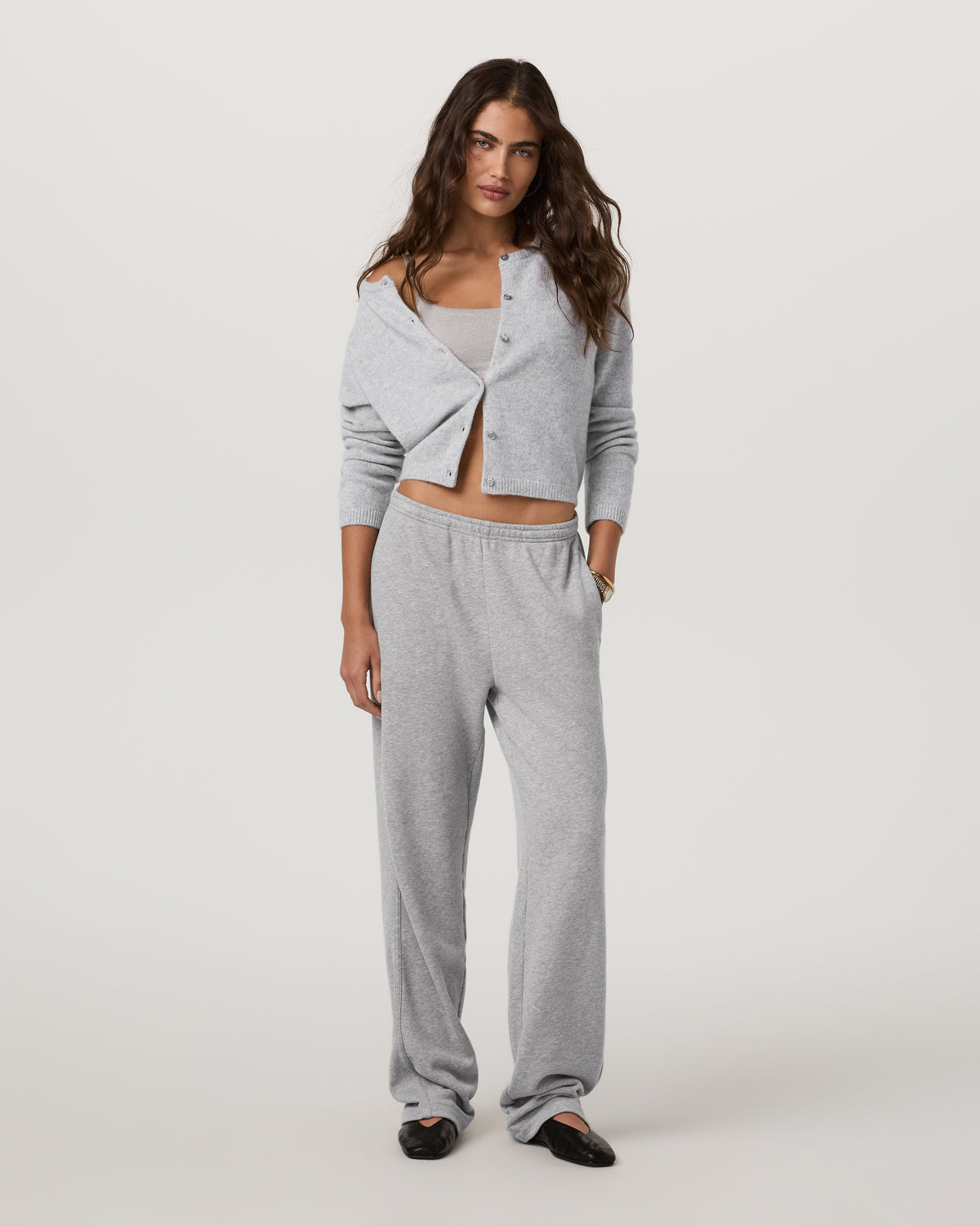 Vuori Émilie Cashmere Cardi Women's Pale Grey Heather