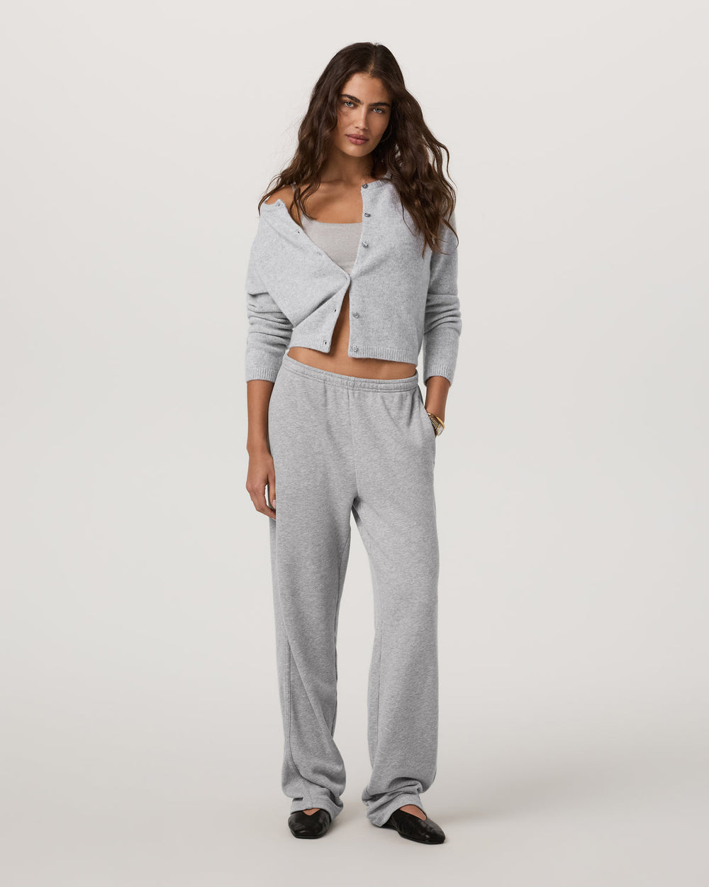 Vuori Émilie Cashmere Cardi Women's Pale Grey Heather