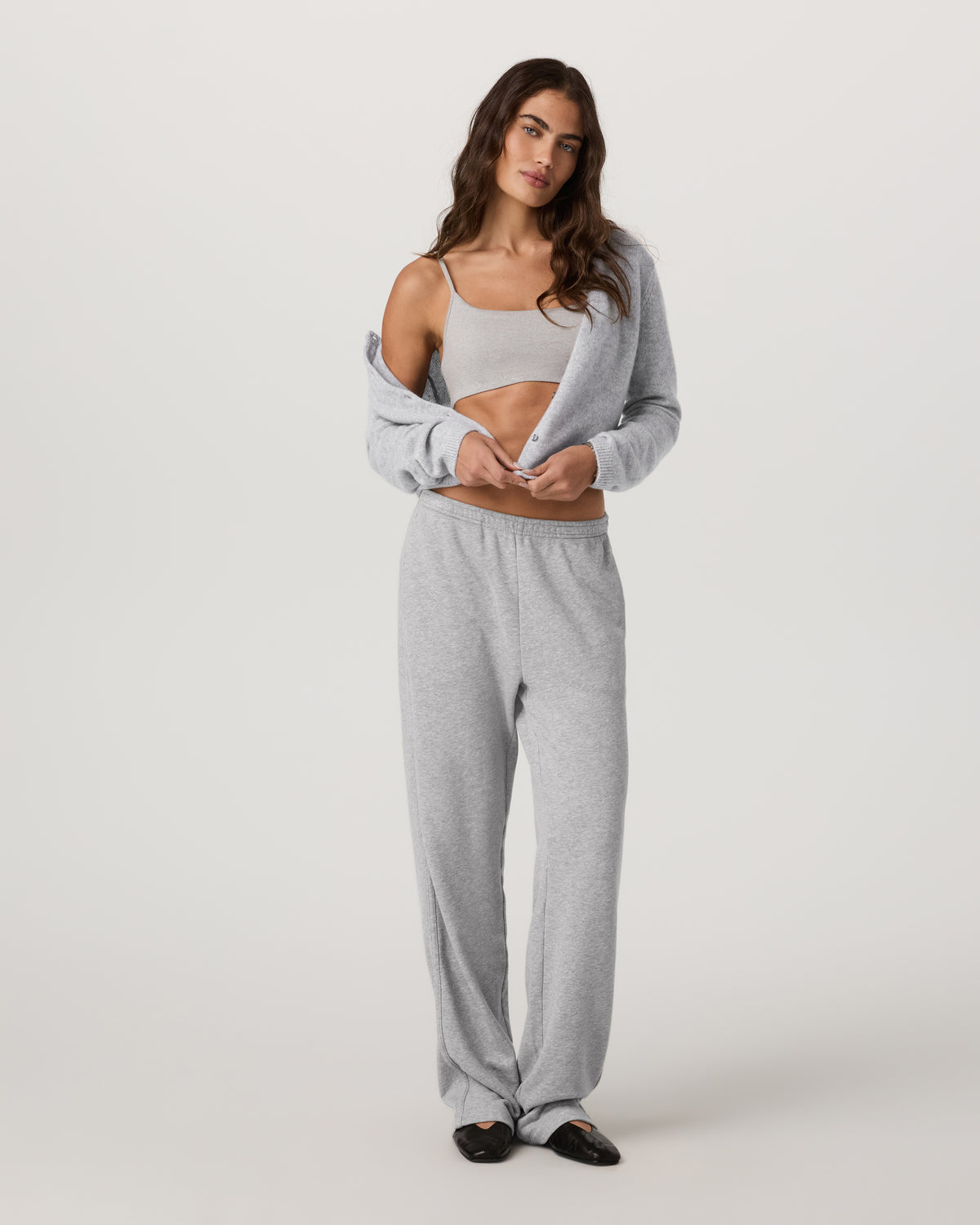 Vuori Émilie Cashmere Cardi Women's Pale Grey Heather