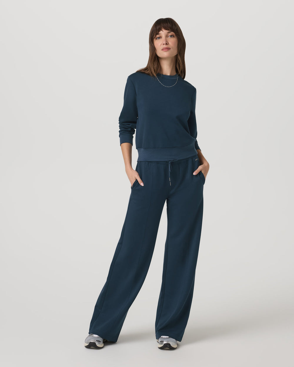 Vuori Compose Crew Ocean Blue Pullover Fleece Sweatshirt