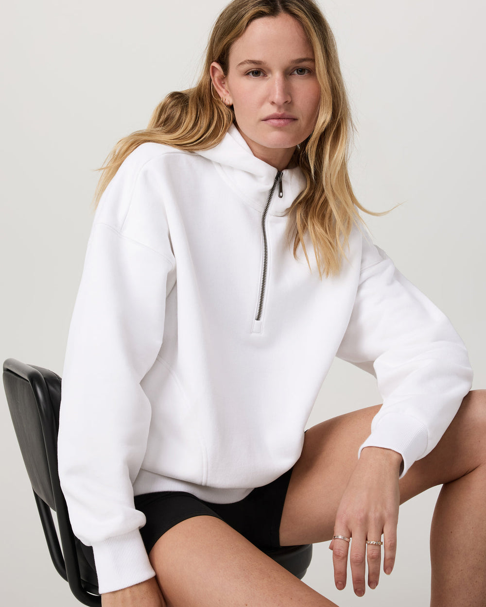 Vuori Restore Relaxed Half Zip Hoodie Women's White Pullover