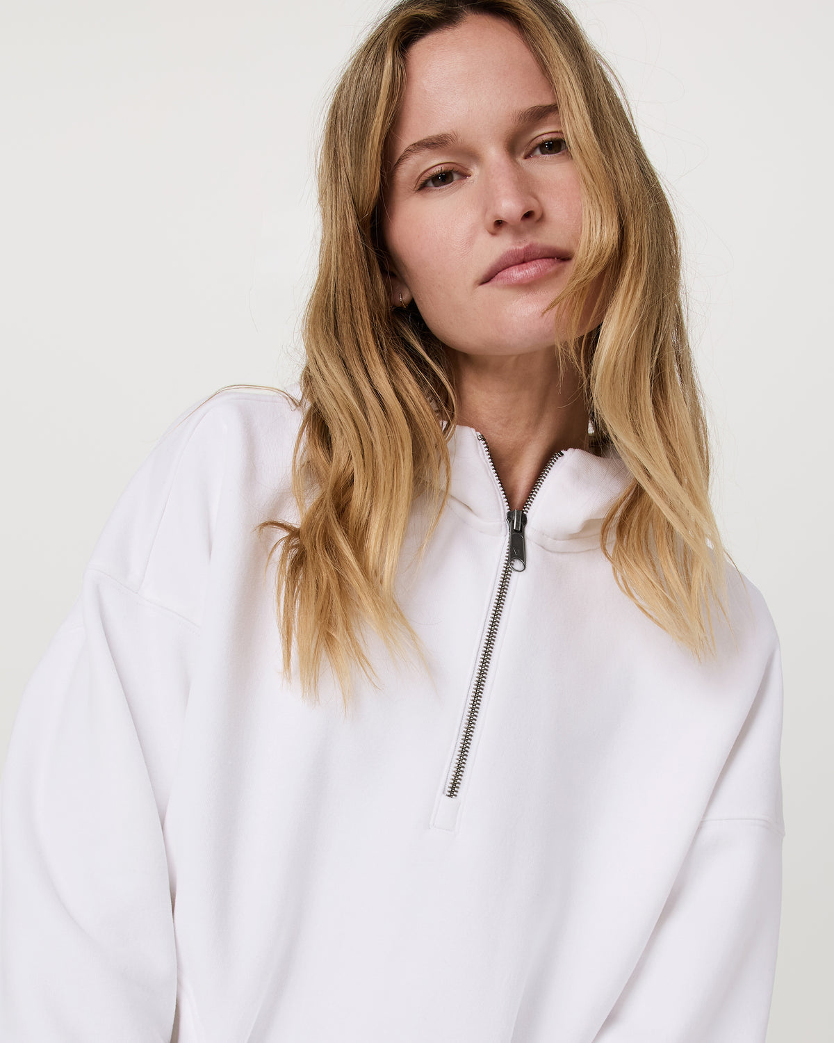 Vuori Restore Relaxed Half Zip Hoodie Women's White Pullover