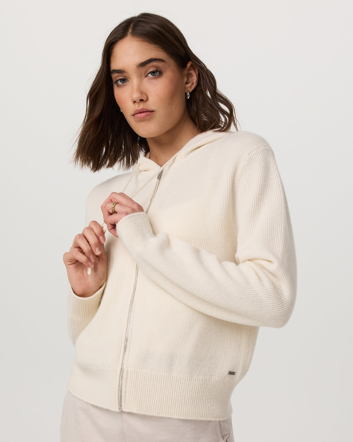 Vuori Émilie Cashmere Hoodie Women's Porcelain Zip
