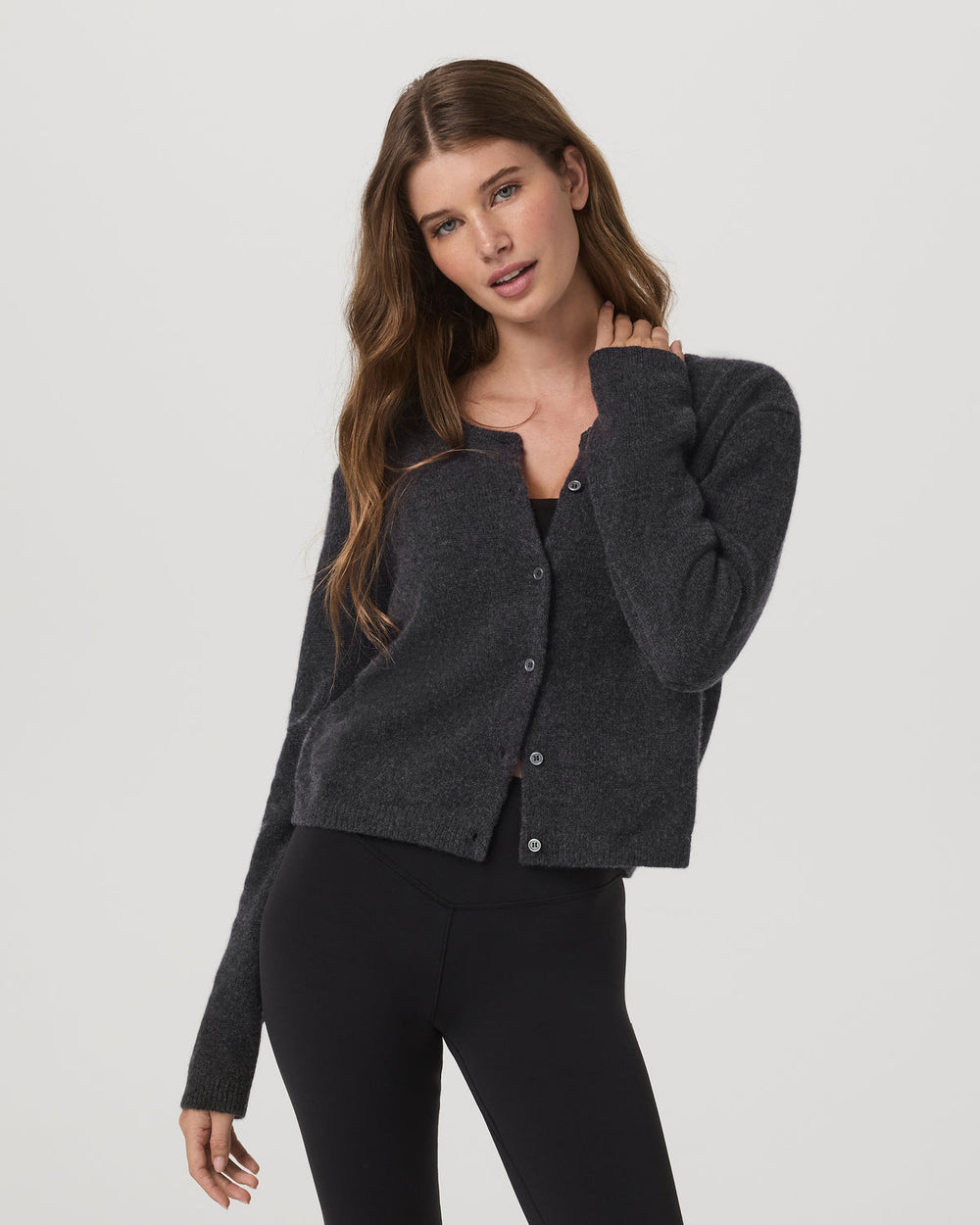 Vuori Émilie Cashmere Cardi Women's Charcoal Heather
