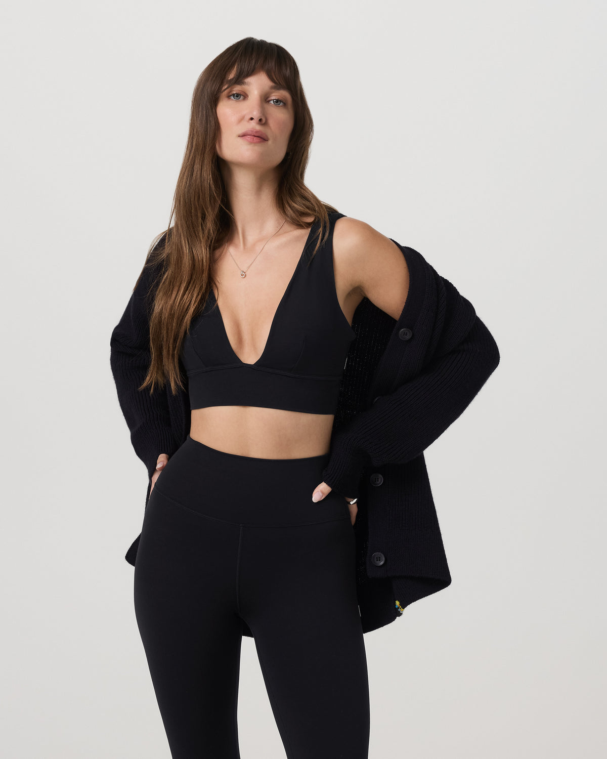 Vuori Alps Boyfriend Cardigan Women's Black Knit Sweater