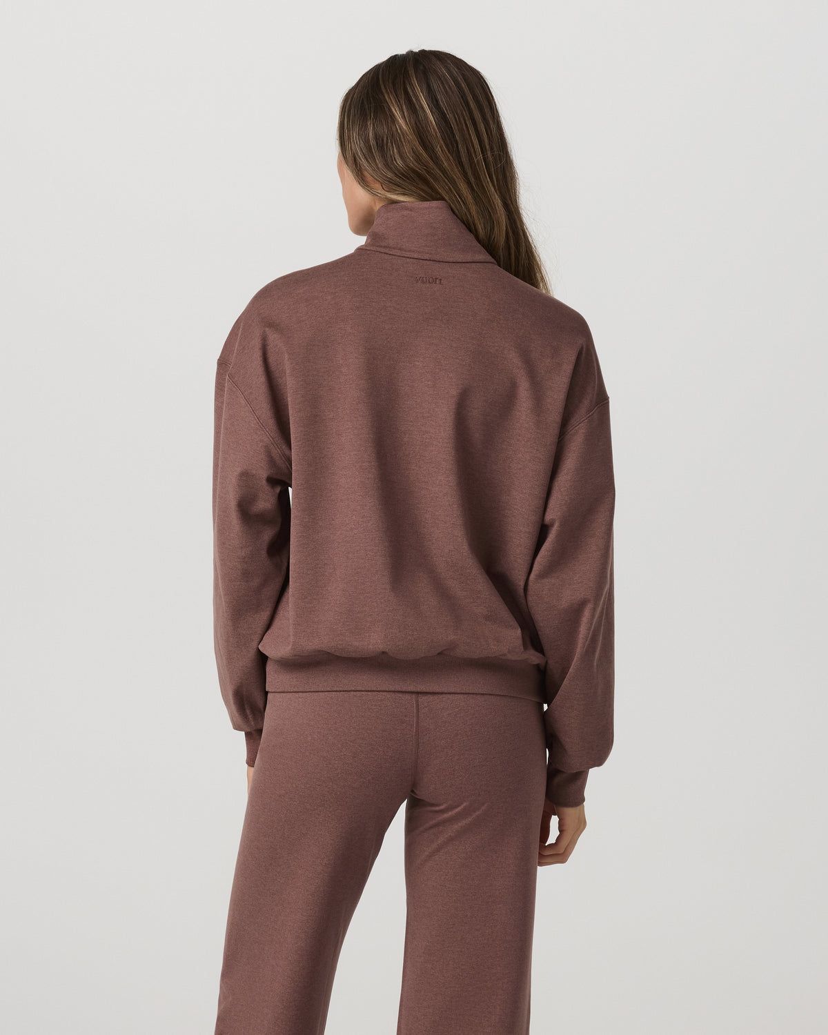 Vuori Granite Half Zip Women's Sable Heather Sweatshirt