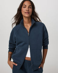 Vuori Restore Double Zip Sweatshirt Ocean Blue Full-Zip Fleece