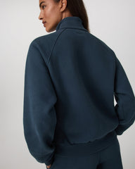 Vuori Restore Double Zip Sweatshirt Ocean Blue Full-Zip Fleece