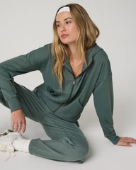 Vuori Halo Modern Full Zip Hoodie Women's Agate Green Hoodie