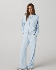 Vuori Women's Halo Modern Full Zip Hoodie Soft Sky Heather