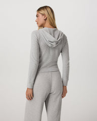 Vuori Waffle Full Zip Hoodie Women's Light Grey Hoodie
