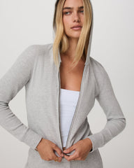 Vuori Waffle Full Zip Hoodie Women's Light Grey Hoodie