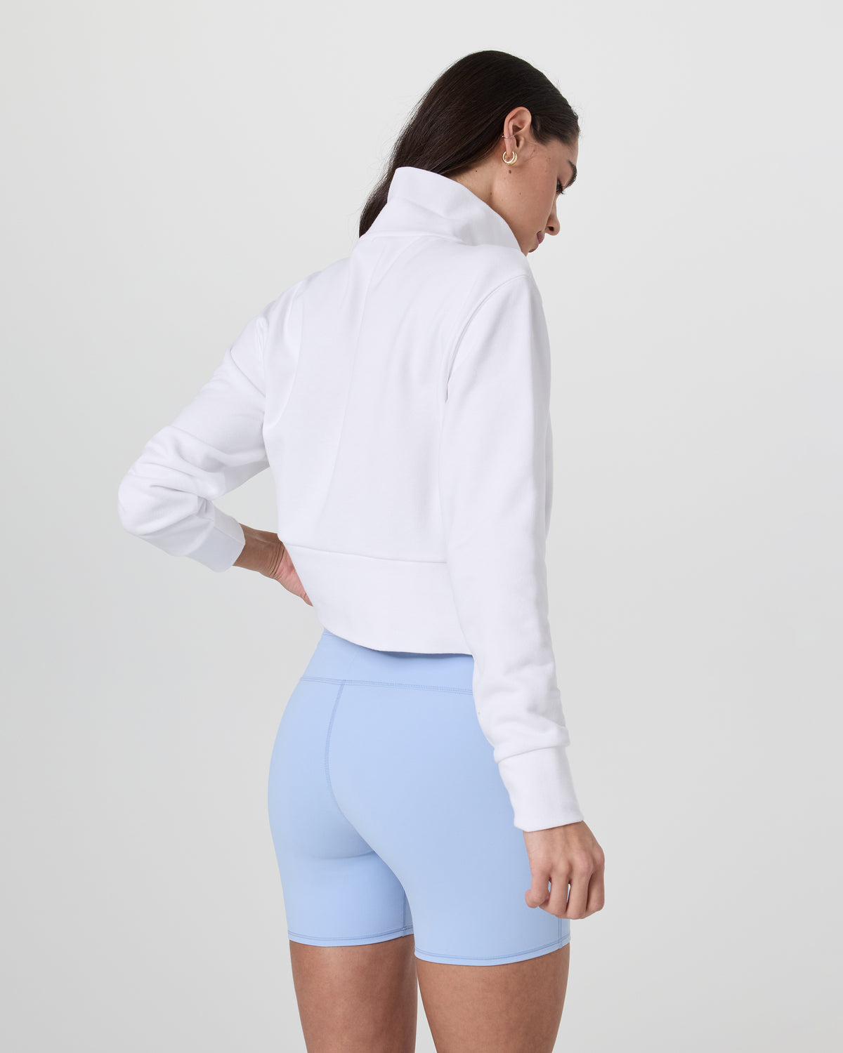 Vuori Sedona Cropped Half Zip White