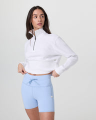 Vuori Sedona Cropped Half Zip White