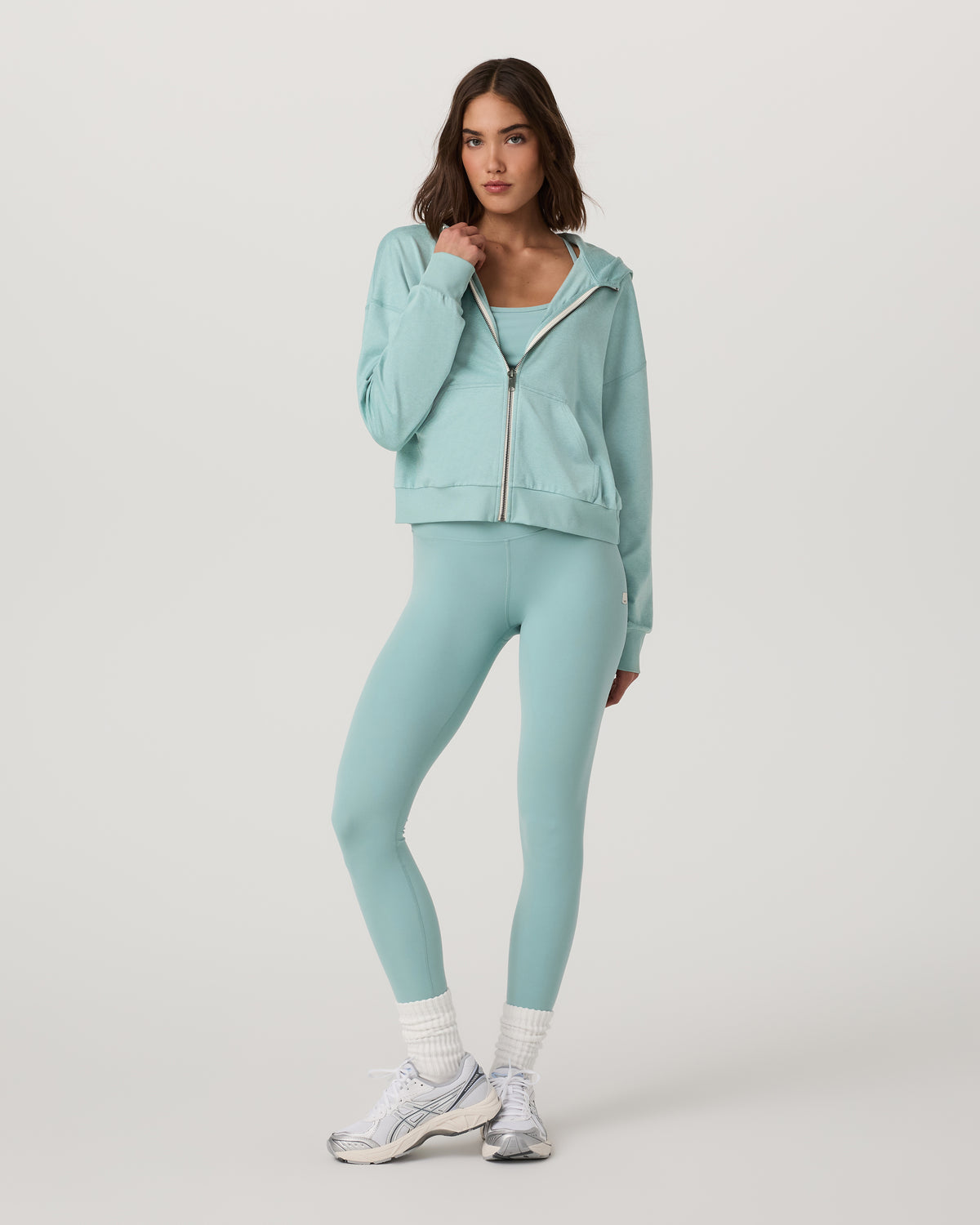 Vuori Halo Modern Full Zip Hoodie Sea Spray Heather