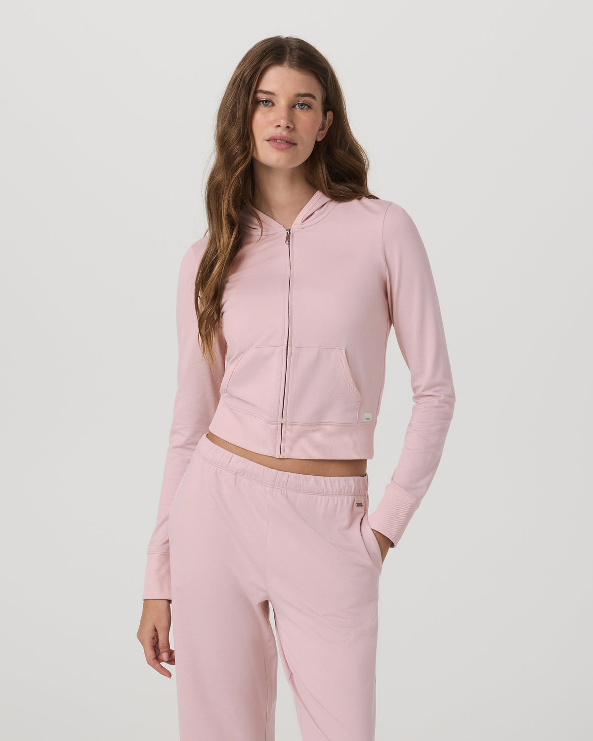 Vuori Halo Mini FZ Hoodie Women's Vintage Rose Hoodie
