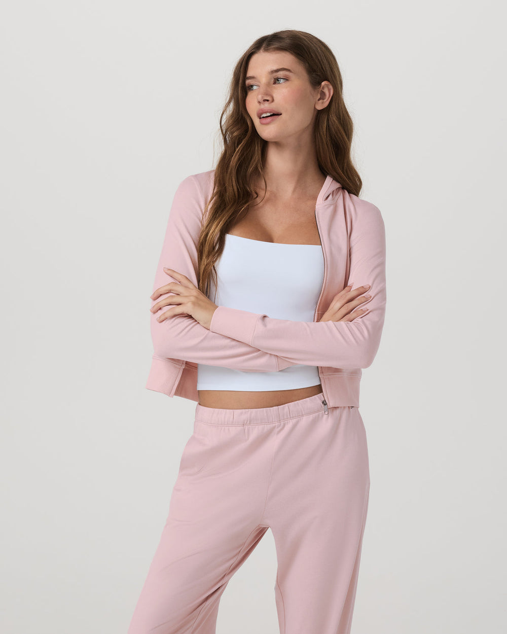 Vuori Halo Mini FZ Hoodie Women's Vintage Rose Hoodie