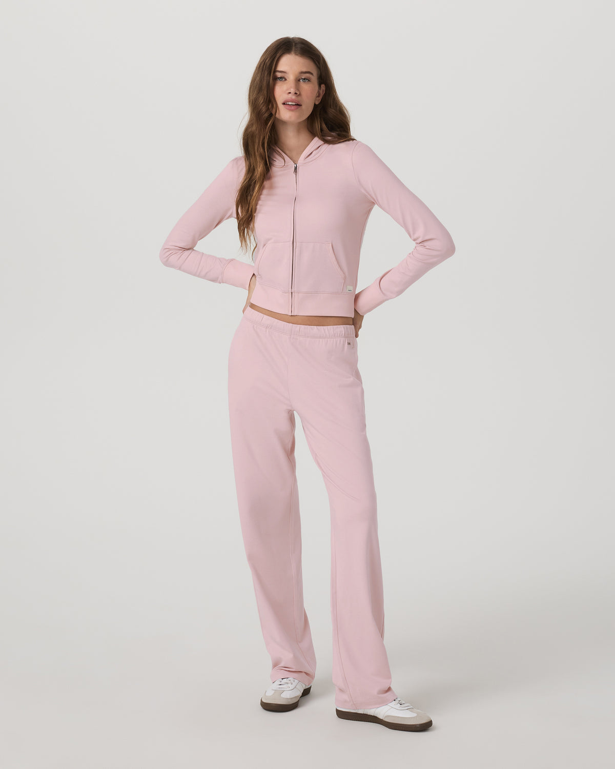 Vuori Halo Mini FZ Hoodie Women's Vintage Rose Hoodie