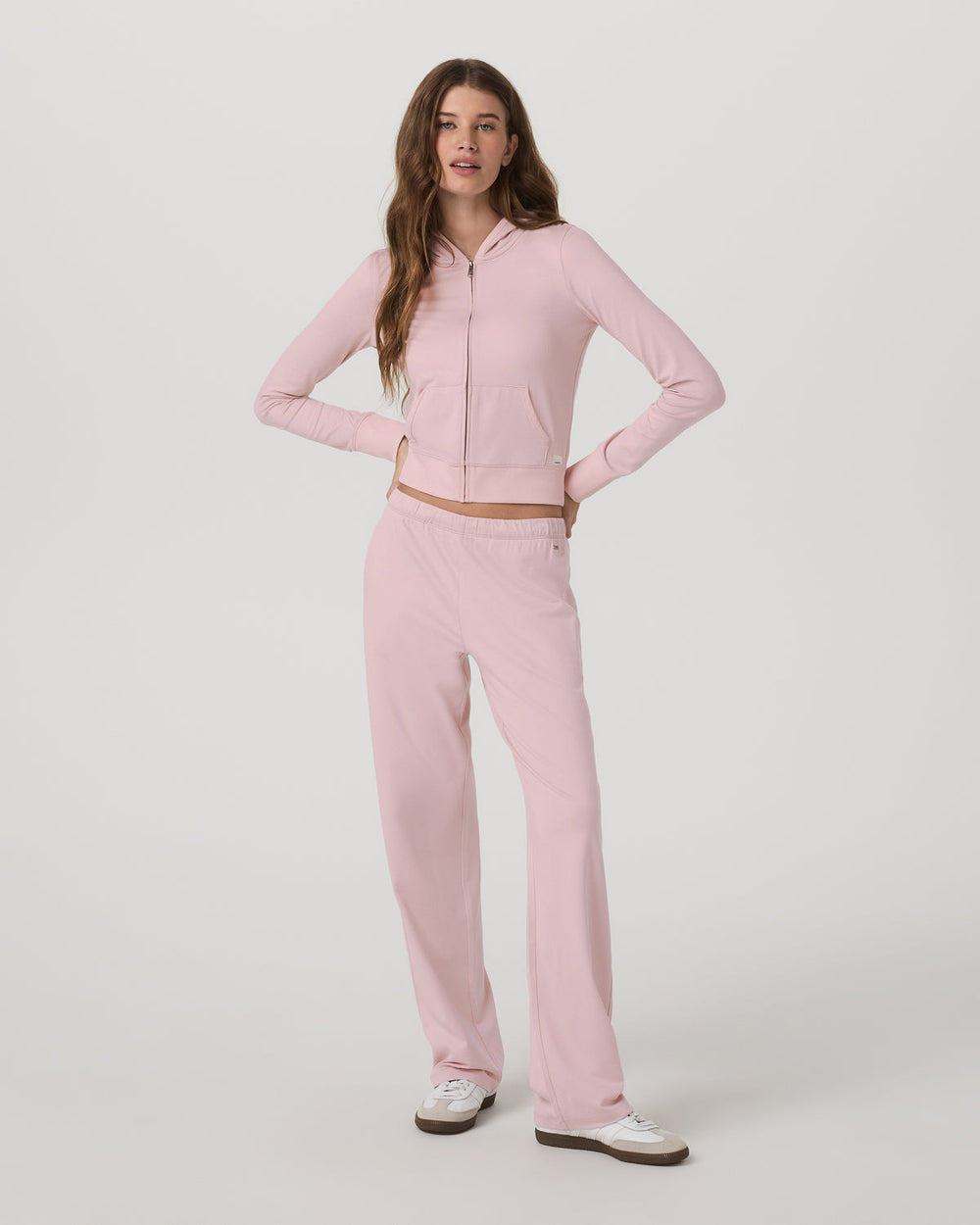 Vuori Halo Mini FZ Hoodie Women's Vintage Rose Hoodie