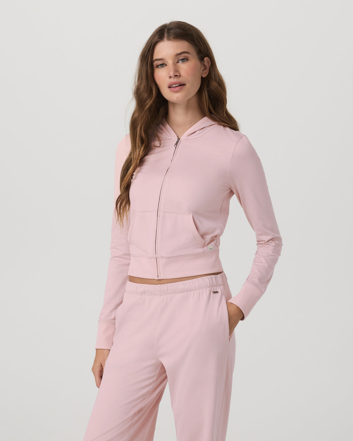 Vuori Halo Mini FZ Hoodie Women's Vintage Rose Hoodie