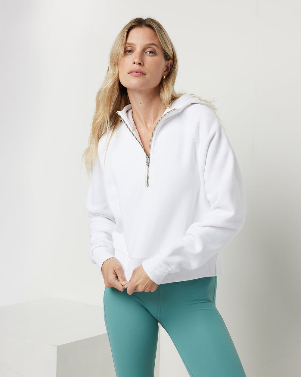 Vuori Restore Half Zip Hoodie Women's White Hoodie