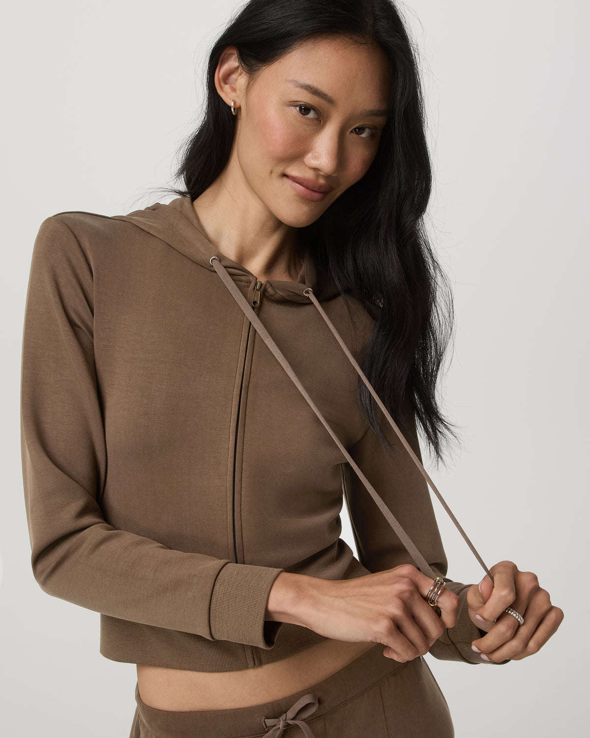 Vuori Compose Full Zip Hoodie Women's Espresso Zip-Up Jacket
