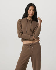 Vuori Compose Full Zip Hoodie Women's Espresso Zip-Up Jacket