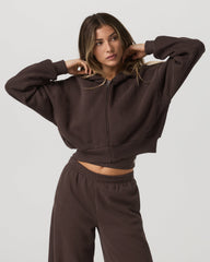 Vuori Restore Mini Full Zip Hoodie Women's Java Jacket