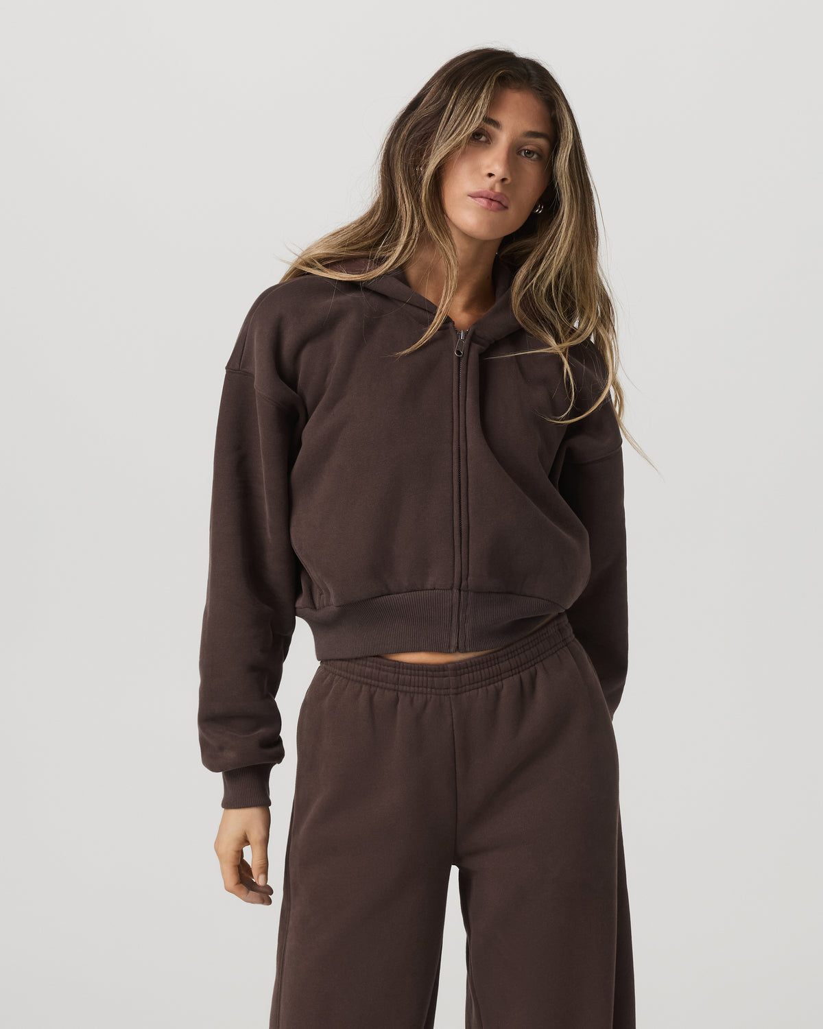 Vuori Restore Mini Full Zip Hoodie Women's Java Jacket