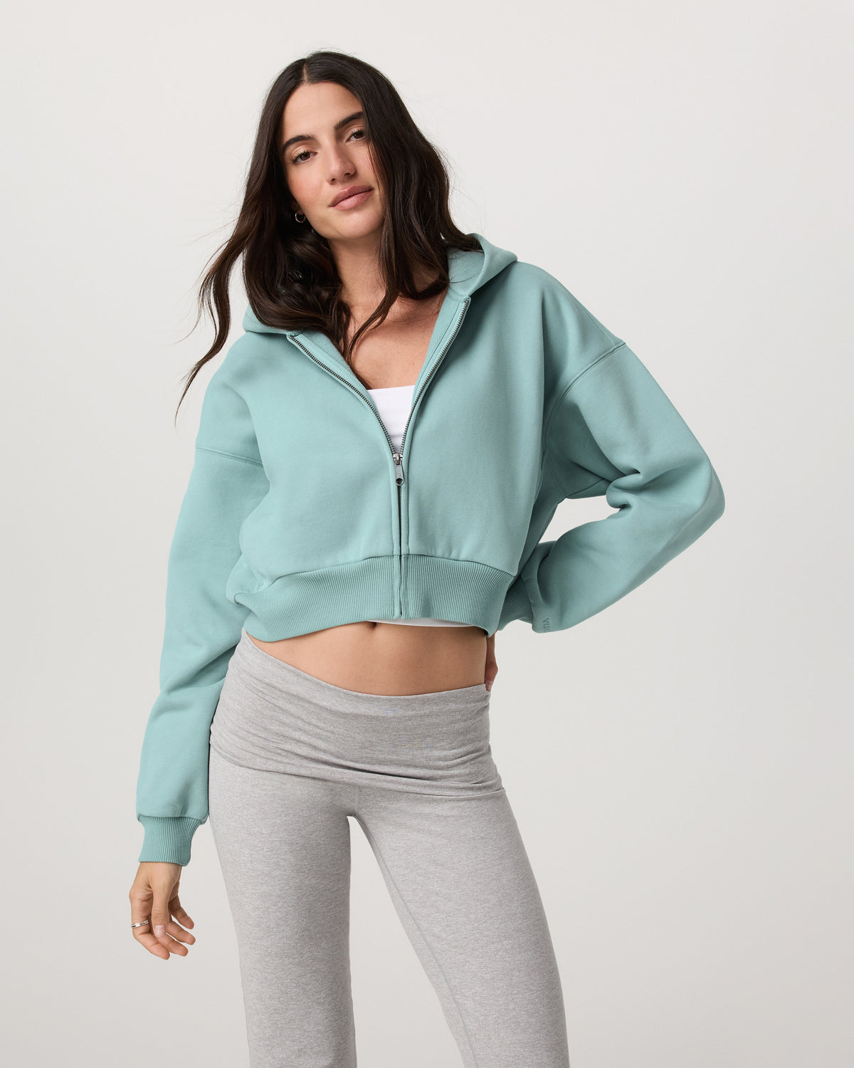 Vuori Restore Mini Full Zip Hoodie Women's Sea Spray Jacket