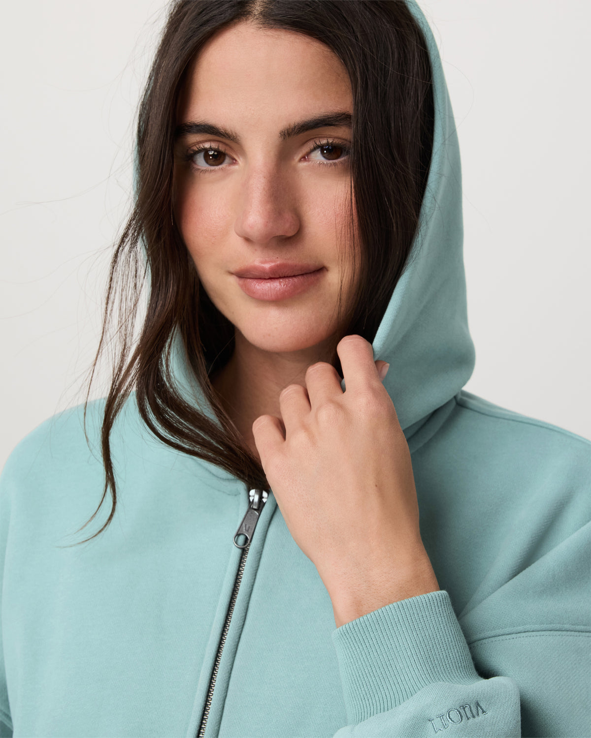 Vuori Restore Mini Full Zip Hoodie Women's Sea Spray Jacket