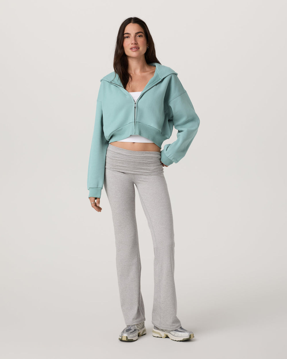 Vuori Restore Mini Full Zip Hoodie Women's Sea Spray Jacket