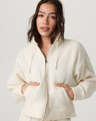 Vuori Beach Fleece Zip Up Women's Natural Full-Zip Hoodie
