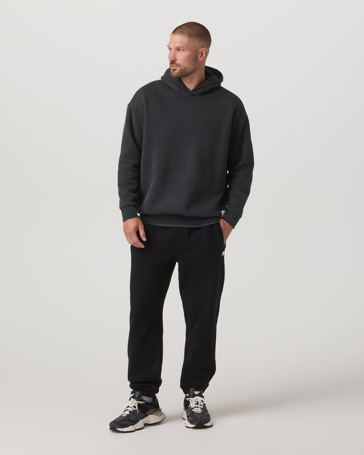 Vuori Restore Oversized Hoodie Washed Black