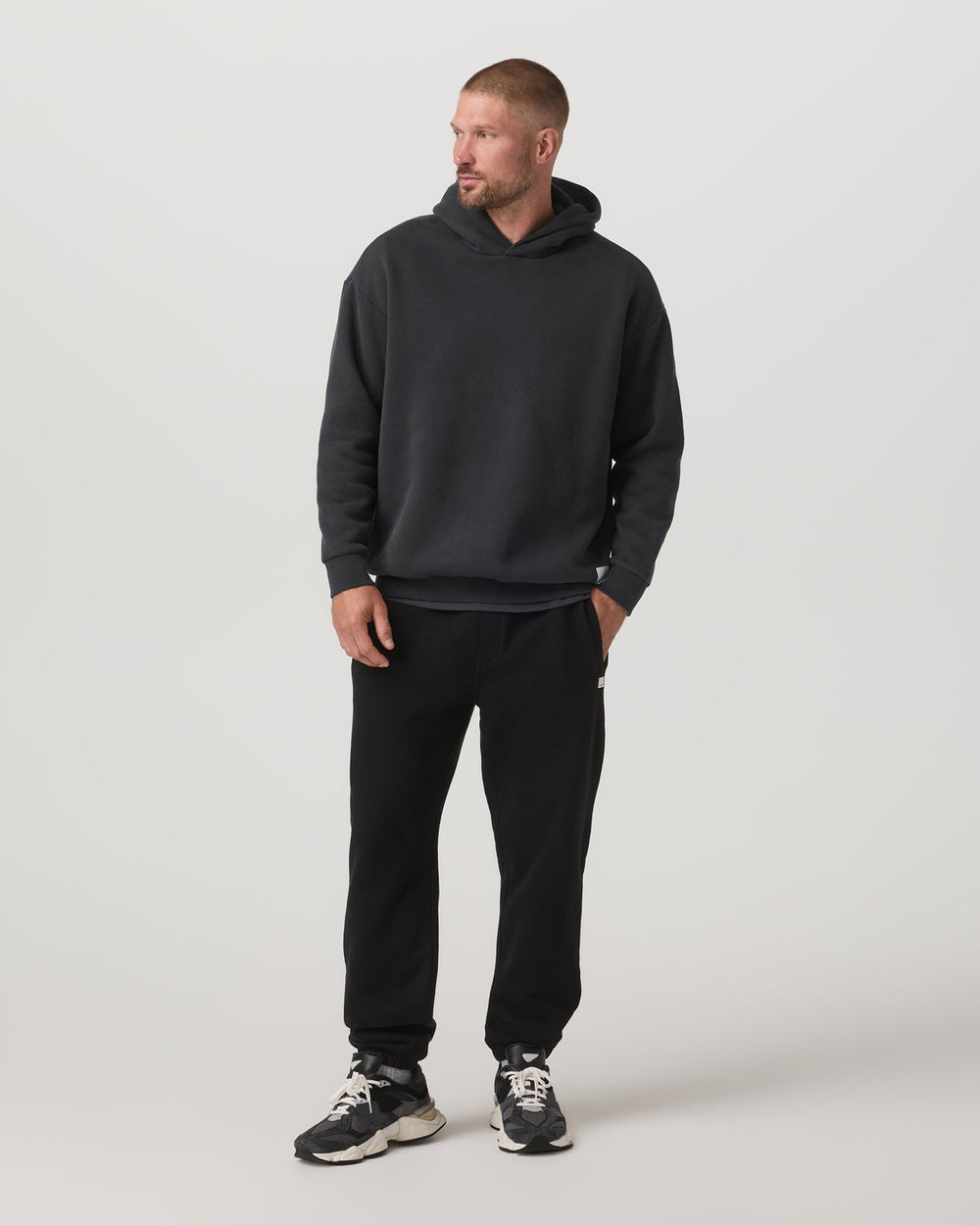 Vuori Restore Oversized Hoodie Washed Black