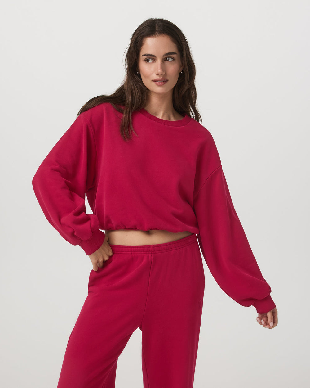 Vuori Sedona Bubble Crew Women's Strawberry Pullover Crewneck