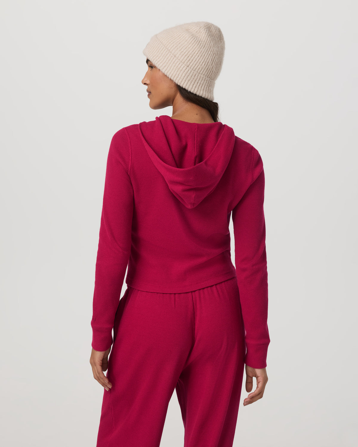 Vuori Waffle Full Zip Hoodie Women's Strawberry Hoodie