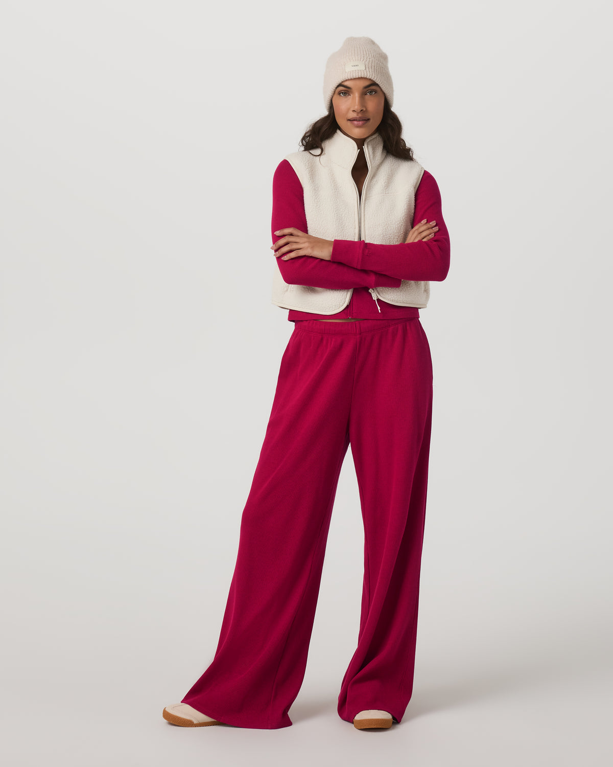 Vuori Waffle Full Zip Hoodie Women's Strawberry Hoodie
